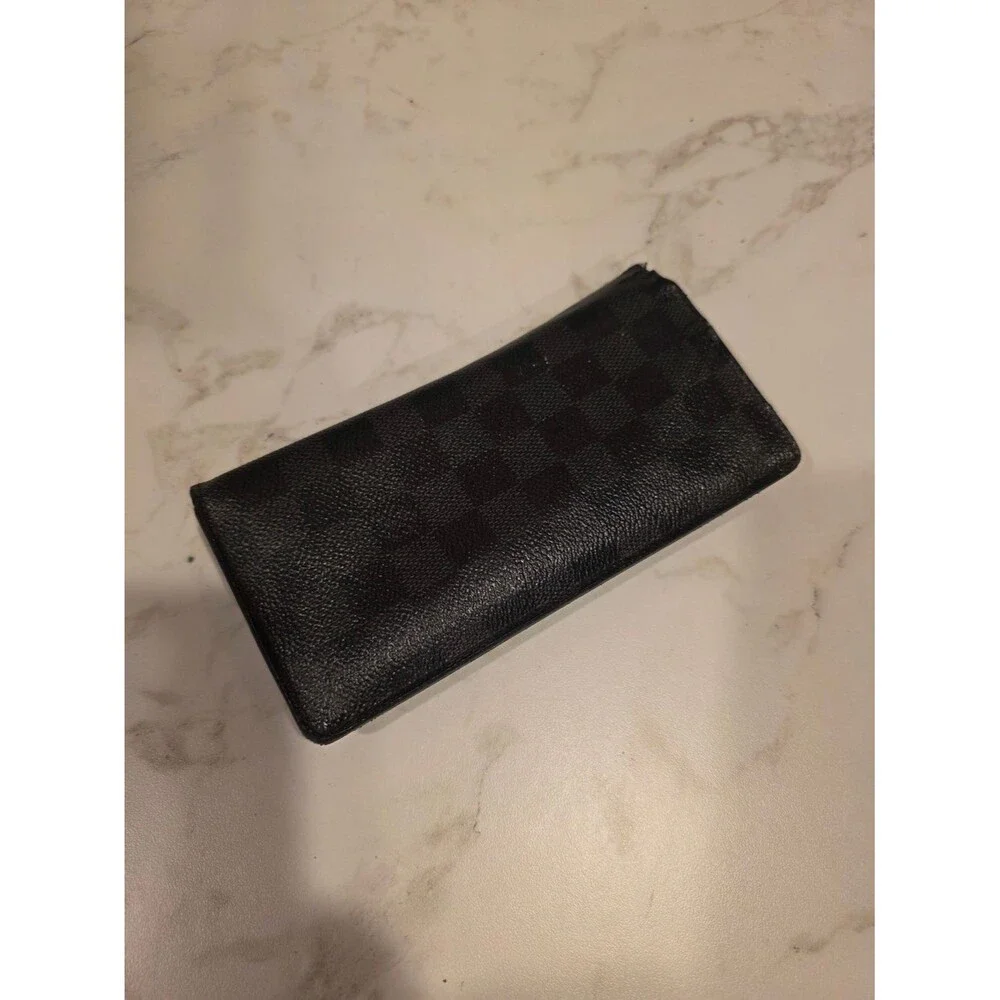 Louis Vuitton Damier Graphite Long Wallet Black Gray Made in France